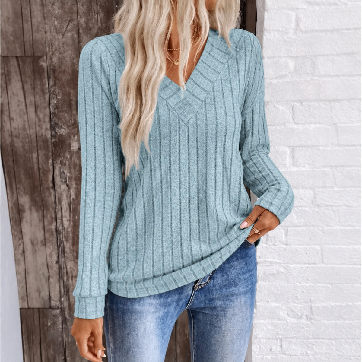 Quinn | Elegant Sunken Stripe Sweater