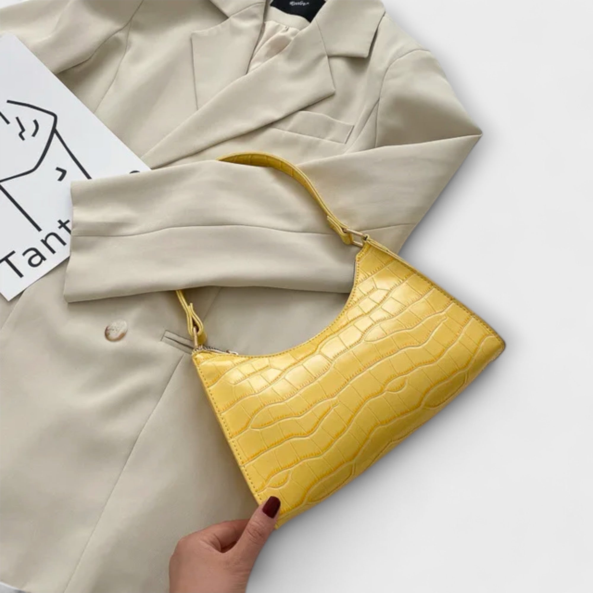 Olivia - Glossy Vegan Leather Handbag for Chic Outings