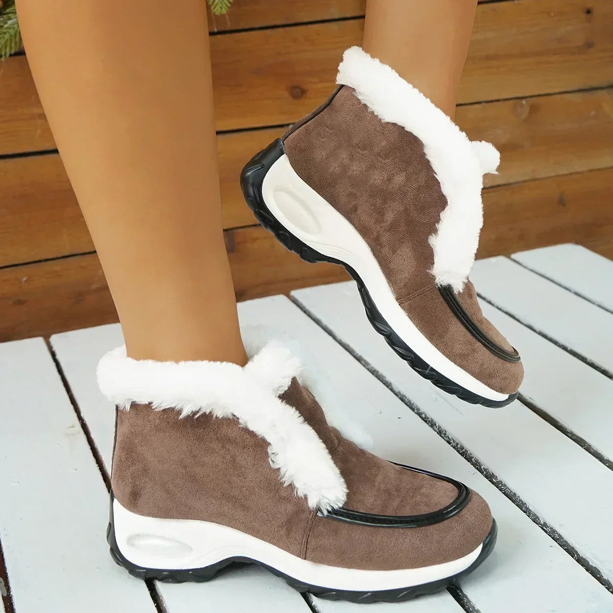Vegan | Women's Faux Fur Trim Winter Boot