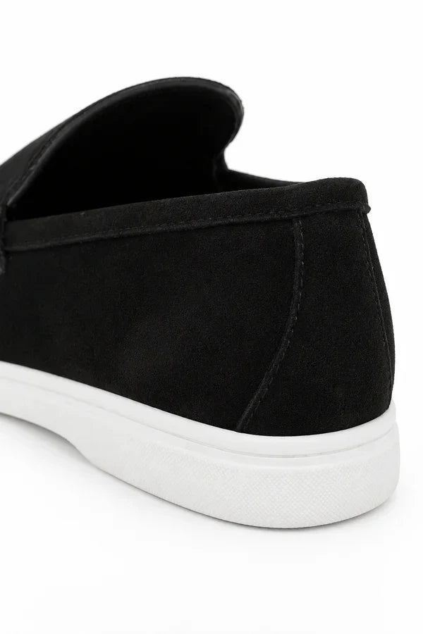The Sheridan Men's Lightweight Slip On Suede Loafers - Black
