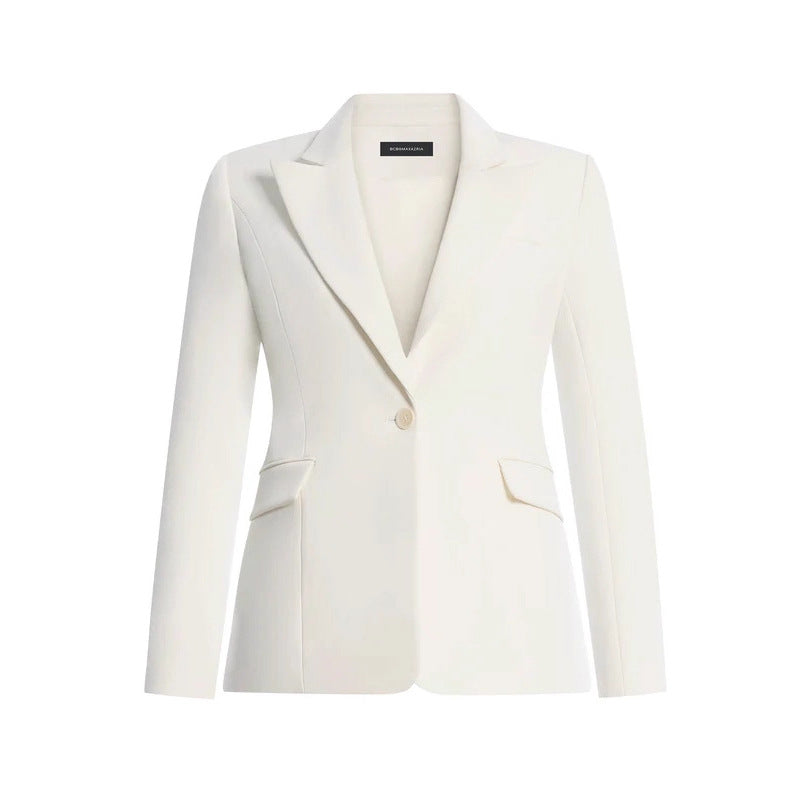Women's 2 Piece Blazer Suit Set V-Neck Notch Lapel Long Sleeve Button Slim Fit Wide Leg Pants
