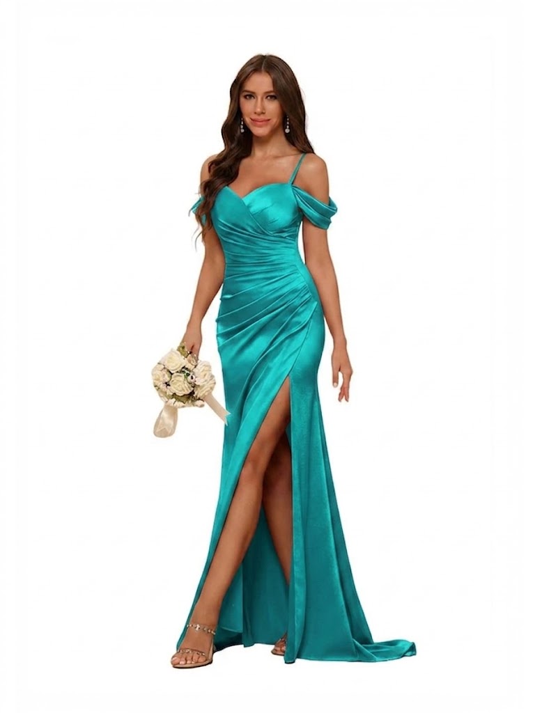 Women's Bridesmaid Dress Mermaid Trumpet Sweetheart Sleeveless Floor-Length