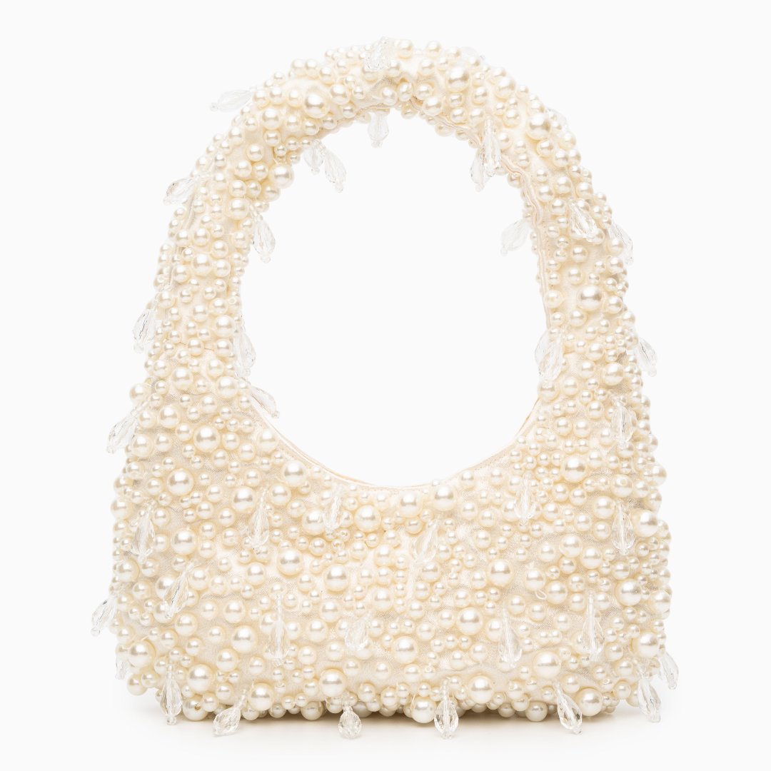 Chic Pearl Bead Top-Handle Handbag for Any Occasion
