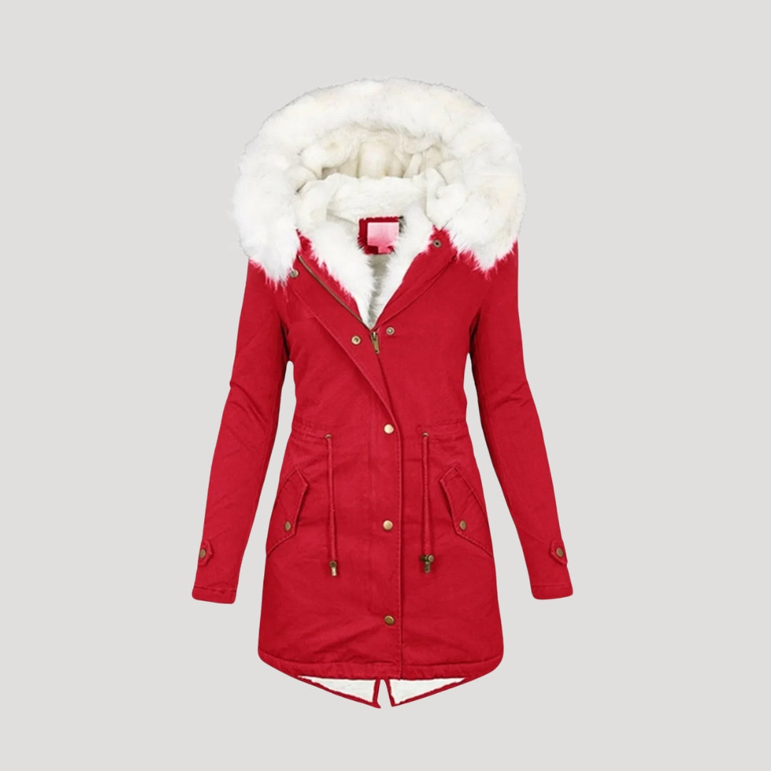 Chic Women's Winter Parka with Faux Fur Hood