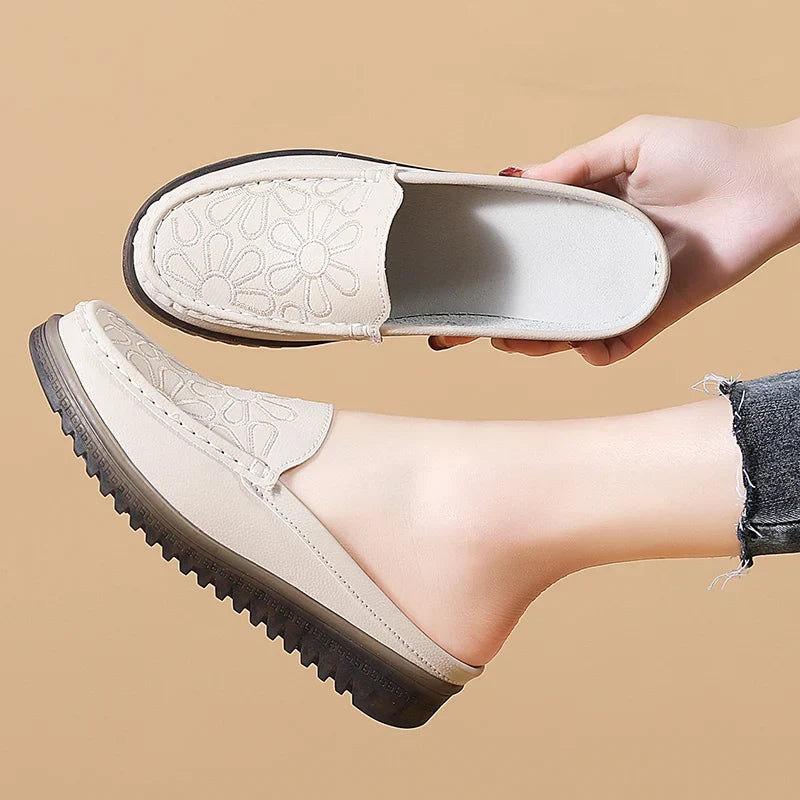 Women's Floral Slip On Mule Clogs Cushioned Sole Non-Slip Casual Shoes