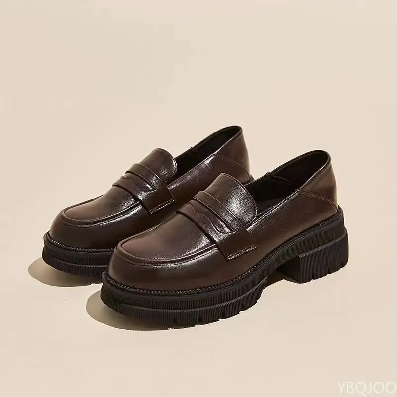 Women's Chunky Sole Loafers Slip-On Platform Penny Loafers Casual Everyday