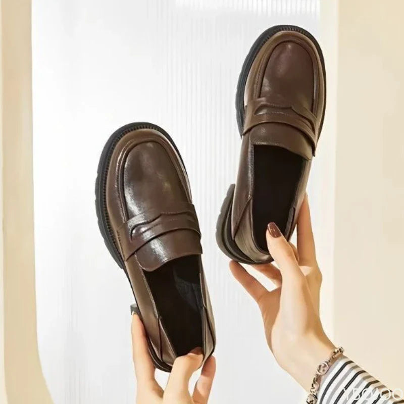 Women's Chunky Sole Loafers Slip-On Platform Penny Loafers Casual Everyday