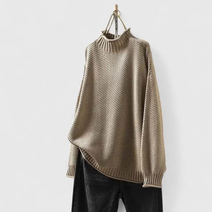 Women's Turtleneck Sweater Chunky Knit Long Sleeve Oversized Pullover Winter