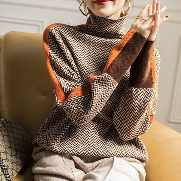 Piper | Herringbone Luxe Turtleneck Sweater