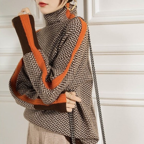 Piper | Herringbone Luxe Turtleneck Sweater