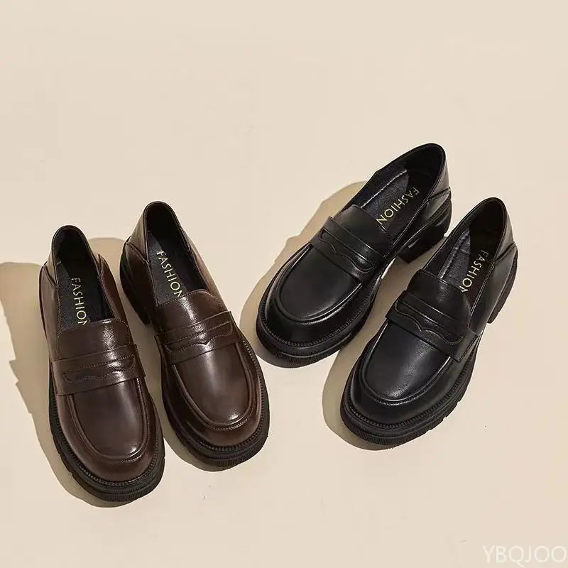 Women's Chunky Sole Loafers Slip-On Platform Penny Loafers Casual Everyday