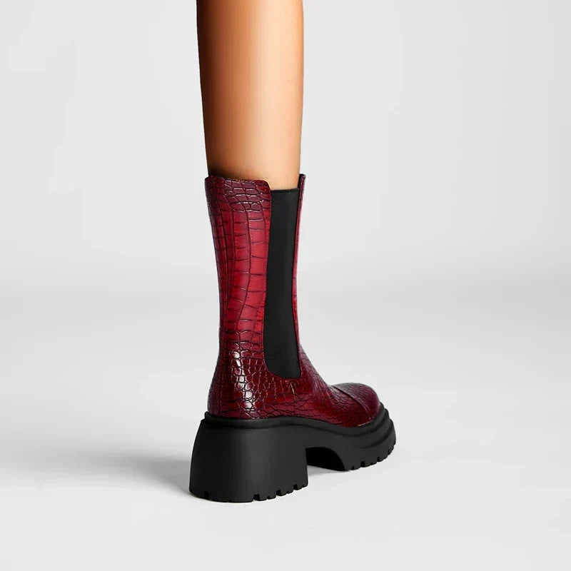 Jell | Women's Croc Print Chelsea Winter Boot