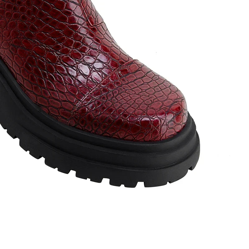 Jell | Women's Croc Print Chelsea Winter Boot