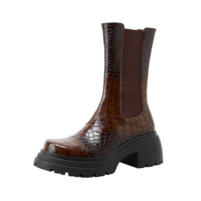 Jell | Women's Croc Print Chelsea Winter Boot