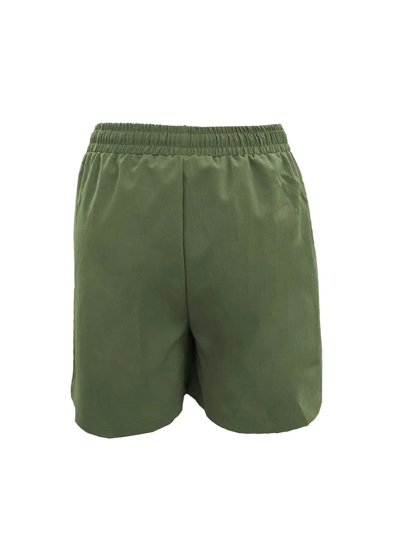 Women's High Waist Shorts Drawstring Elastic Waist Dual Pocket Casual Summer