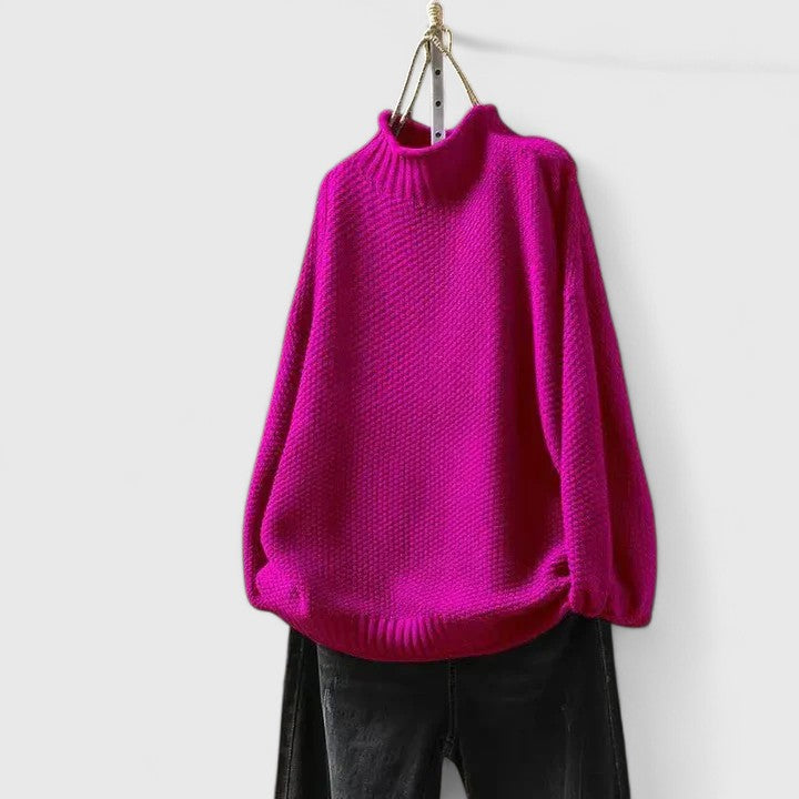 Women's Turtleneck Sweater Chunky Knit Long Sleeve Oversized Pullover Winter
