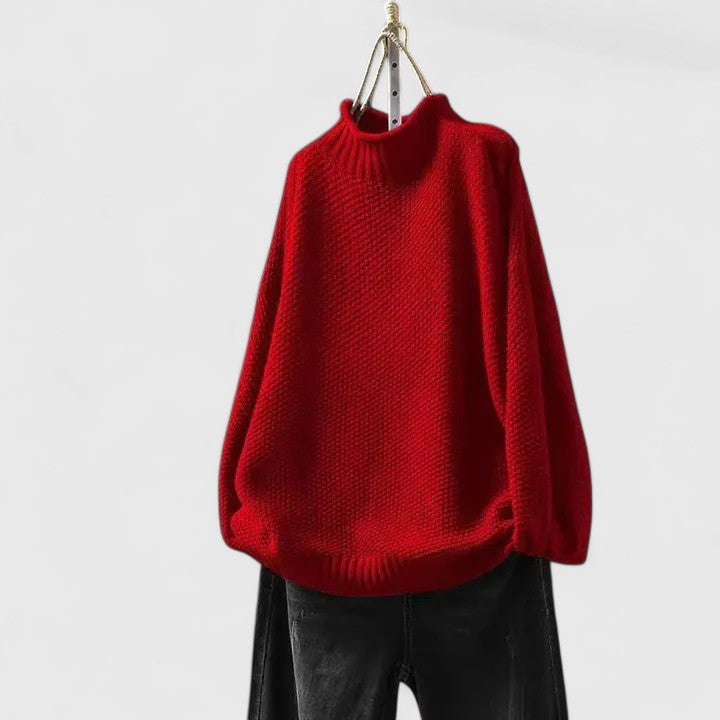 Women's Turtleneck Sweater Chunky Knit Long Sleeve Oversized Pullover Winter