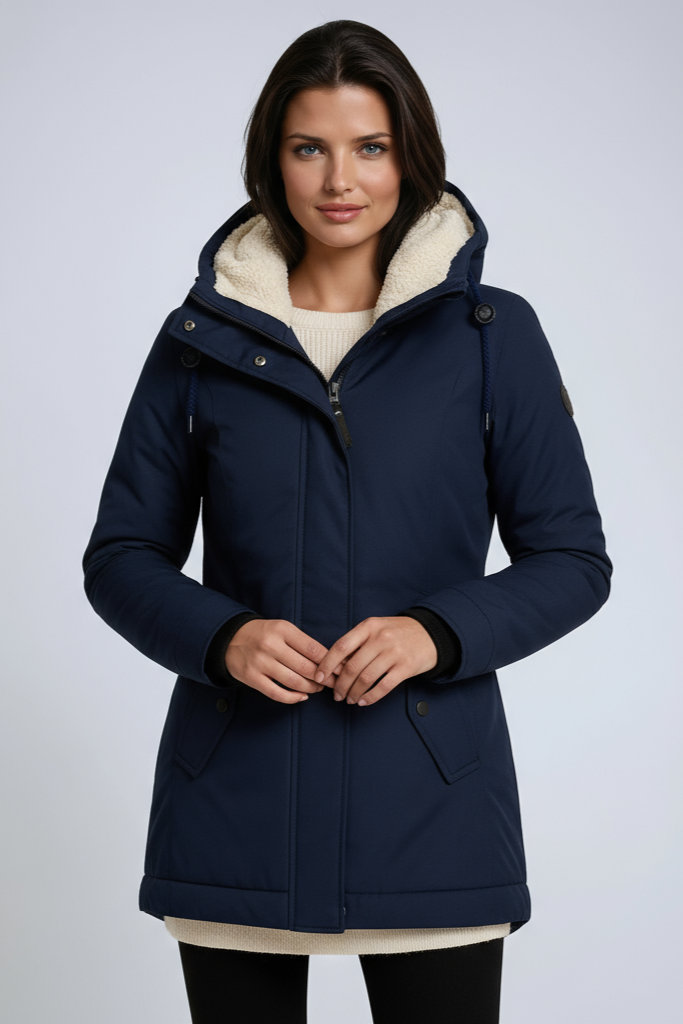 Women's Parka Coat Fleece Hood Zip Up Hooded Winter Jacket