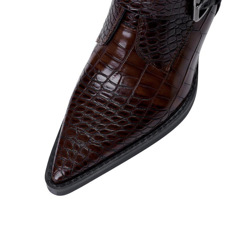 Darcey | Women's Winter Boot Croc Embossed Ankle Bootie