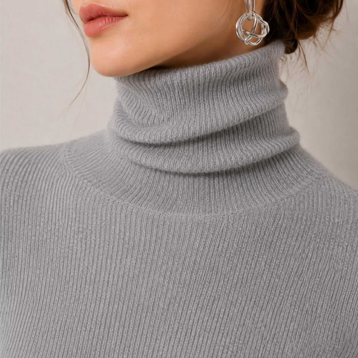 Women's Turtleneck Sweater Ribbed Knit Long Sleeve Slim Pullover Winter Top