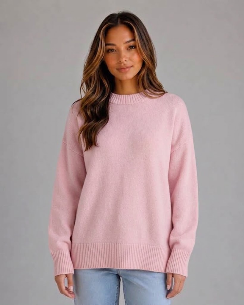 Women's Oversized Knit Jumper High Neck Longline Long Sleeve Relaxed Fit