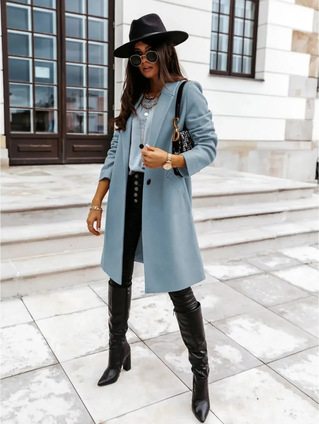 Chic Women's Long Overcoat for Stylish Layering