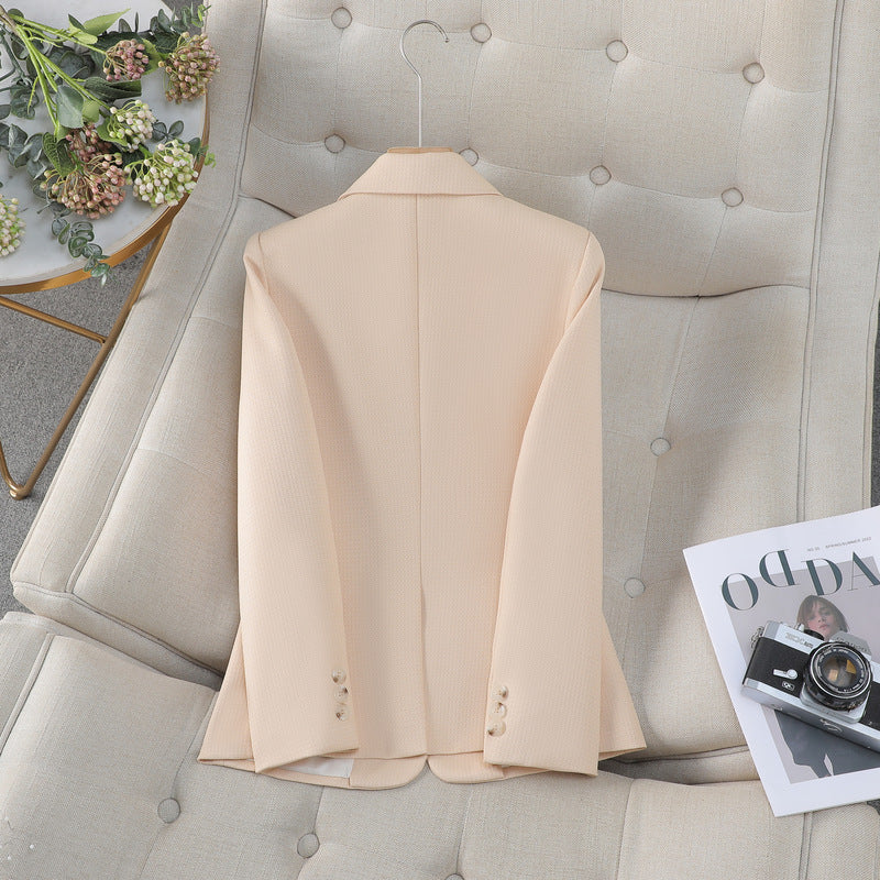 Women's Fitted Blazer Long Sleeve Notch Lapel Single Button Pockets Winter