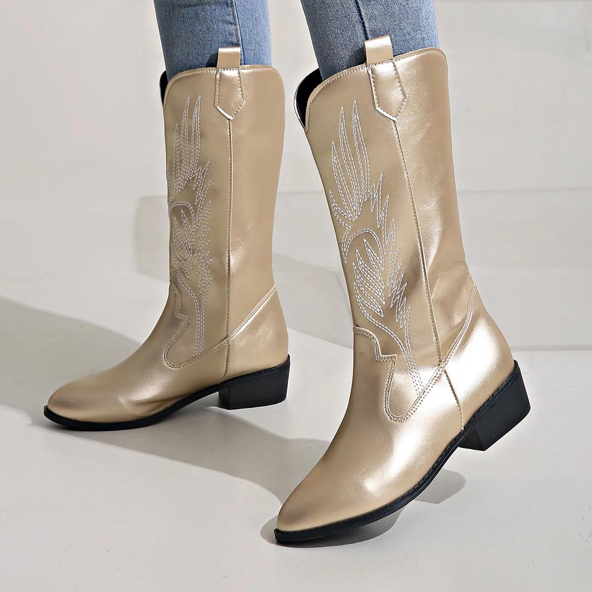 Chic Violet Women’s Pointed Toe Western Boots for Any Occasion