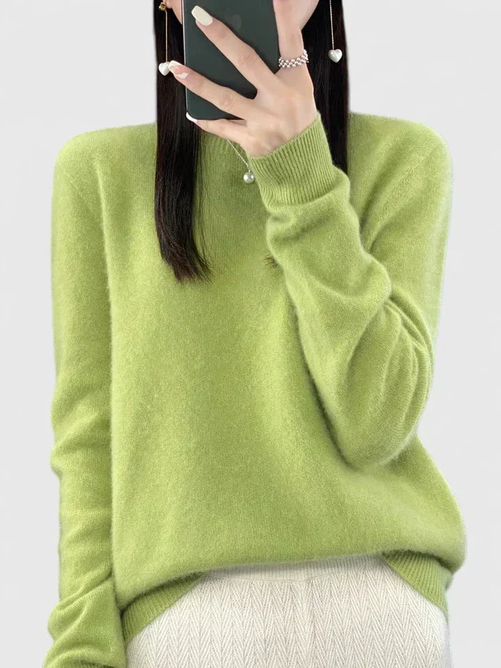 Women's Crewneck Sweater Long Sleeve Ribbed Knit Pullover Casual Winter Top