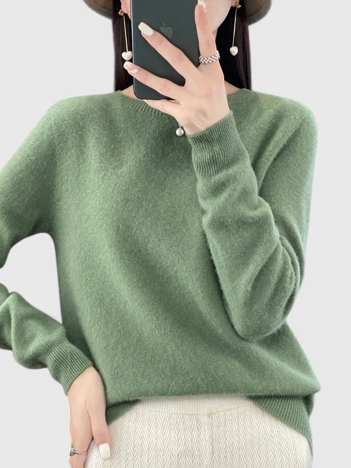 Women's Crewneck Sweater Long Sleeve Ribbed Knit Pullover Casual Winter Top