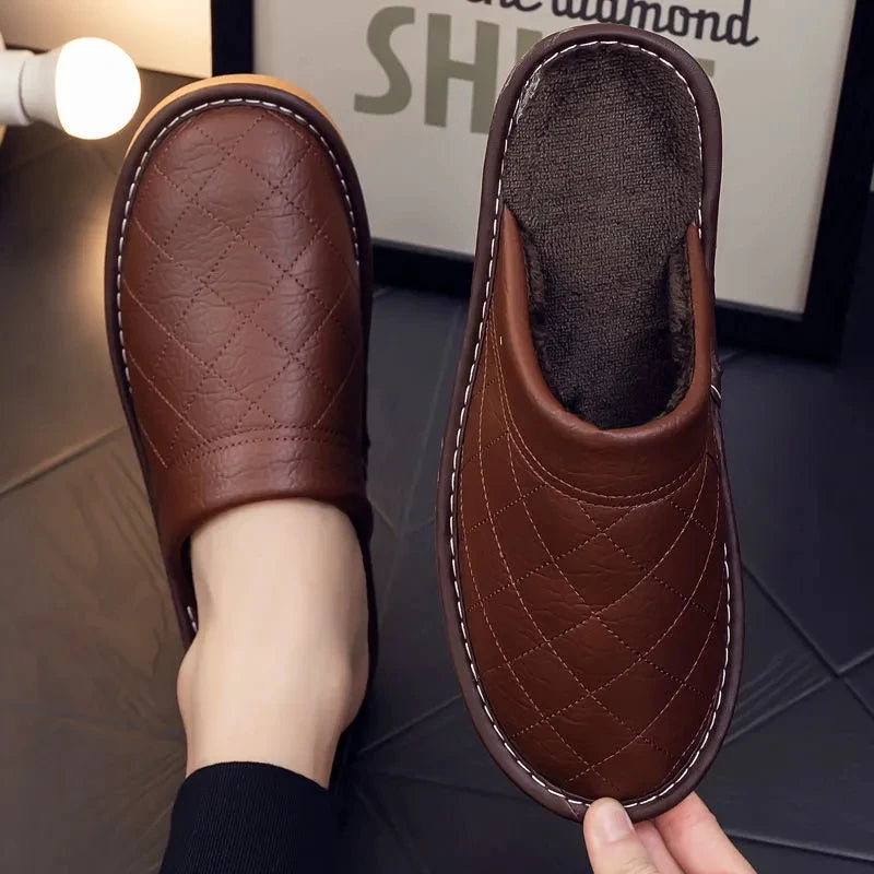 The Macclesfield Men's Quilted Warm Indoor House Shoes with Soft Lining