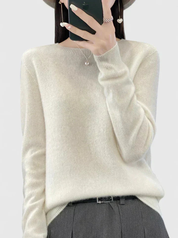 Women's Crewneck Sweater Long Sleeve Ribbed Knit Pullover Casual Winter Top