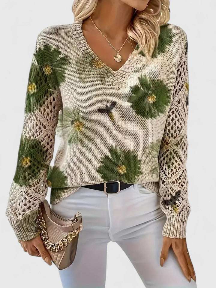 Aurelia – Elegant Floral Sweater