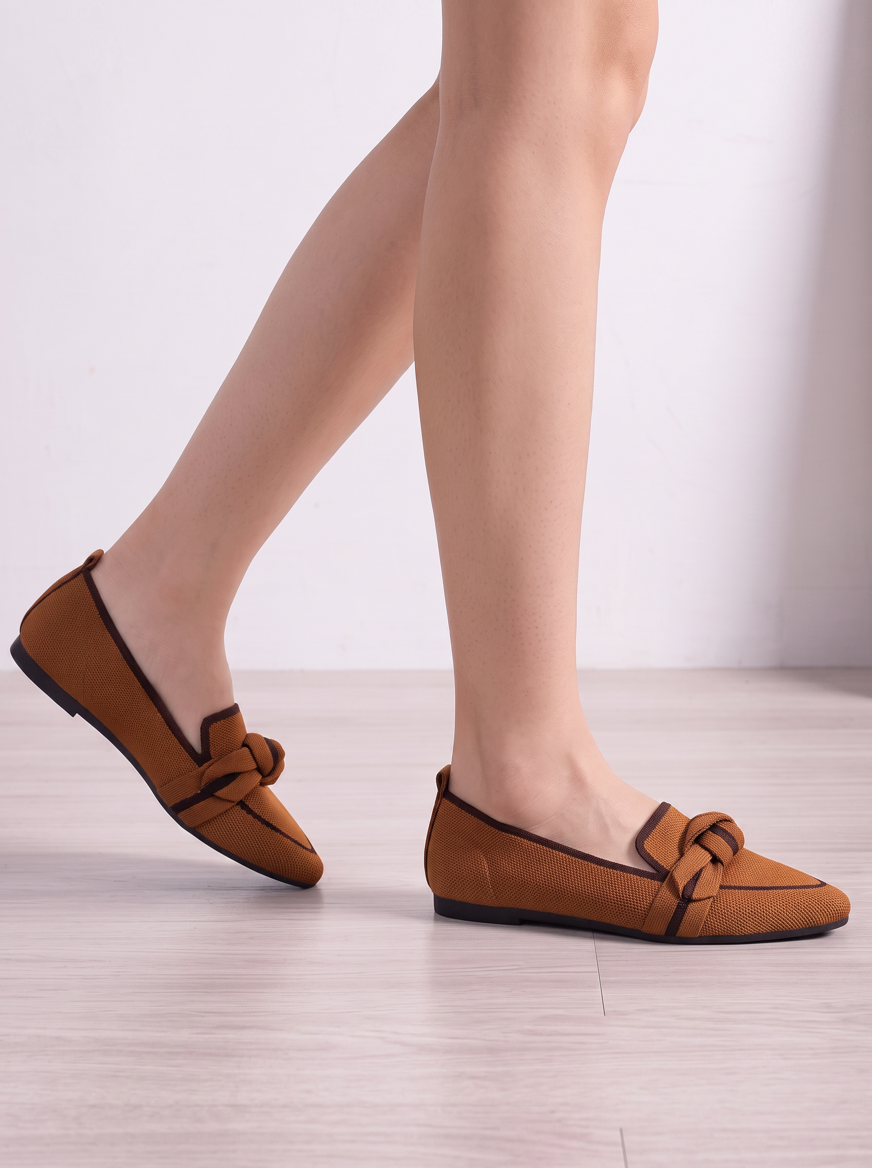 Women's Pointed Toe Loafers Knotted Bow Slip-On Flats Casual Everyday