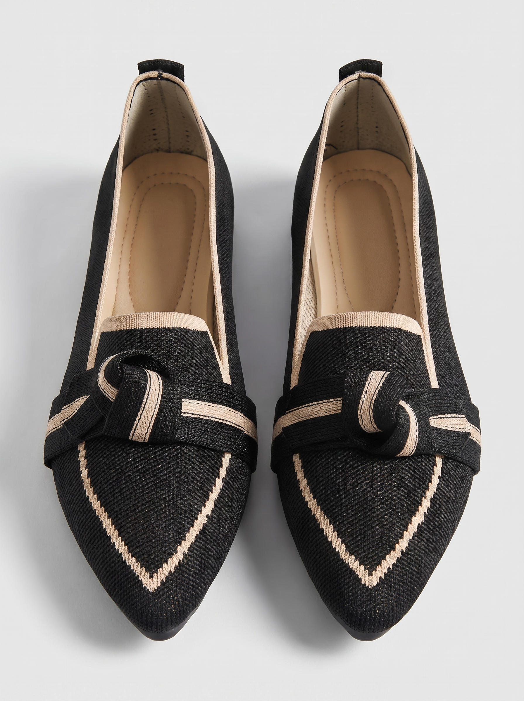 Women's Pointed Toe Loafers Knotted Bow Slip-On Flats Casual Everyday