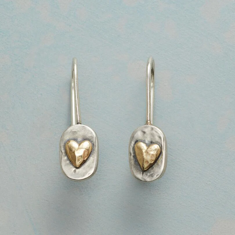 Art Deco-Inspired Silver Heart Earrings