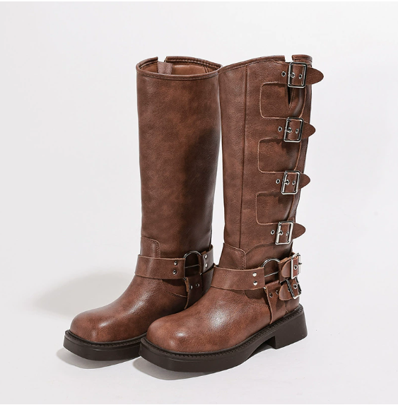 Emilia | Women's Knee-High Winter Boot with Buckle Straps