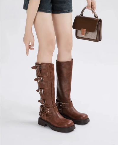 Emilia | Women's Knee-High Winter Boot with Buckle Straps