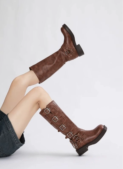 Emilia | Women's Knee-High Winter Boot with Buckle Straps