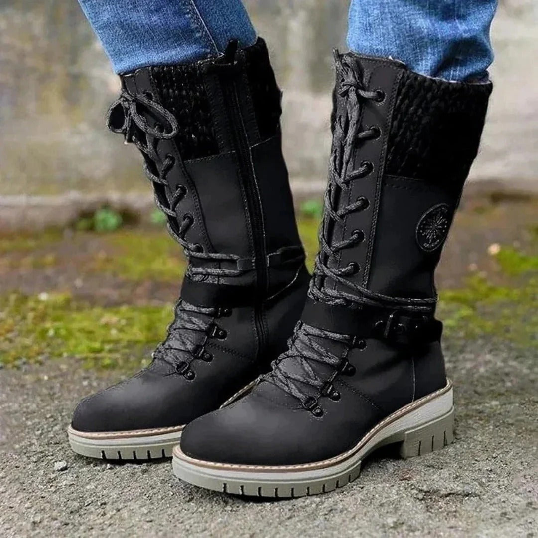 Cath | Women's Winter Boot Lace-Up Mid-Calf