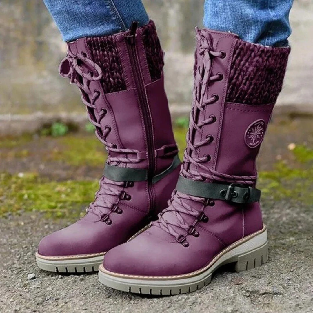 Cath | Women's Winter Boot Lace-Up Mid-Calf