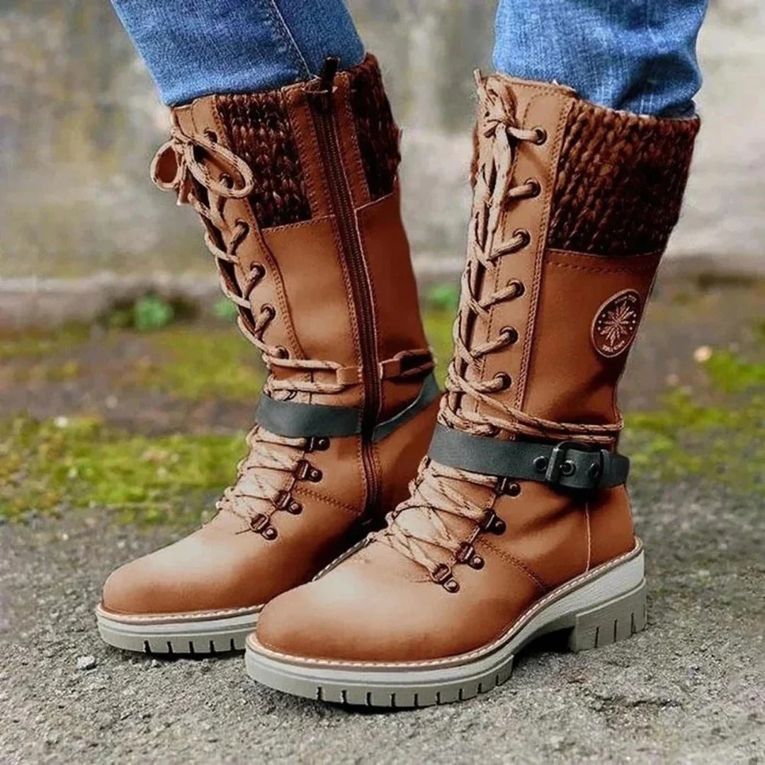 Cath | Women's Winter Boot Lace-Up Mid-Calf