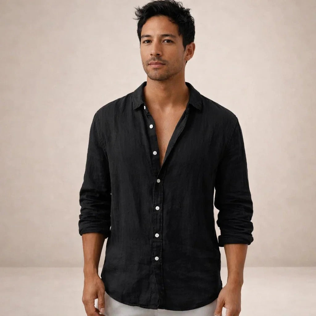 The Sardinia Men's Casual Linen Button Up Shirt