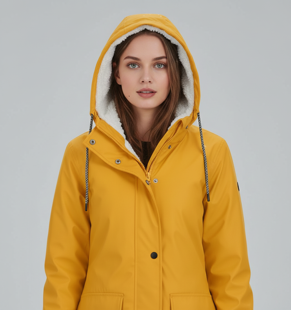 Women's Sherpa-Lined Hooded Parka Jacket Fleece Winter Coat
