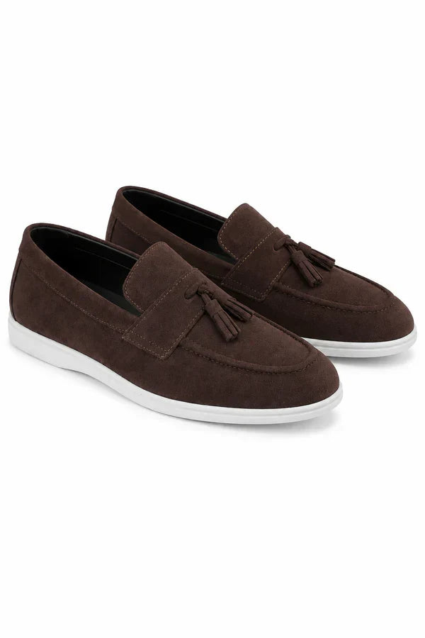 The Prescott Men's Suede Tassel Slip On Loafers - Brown