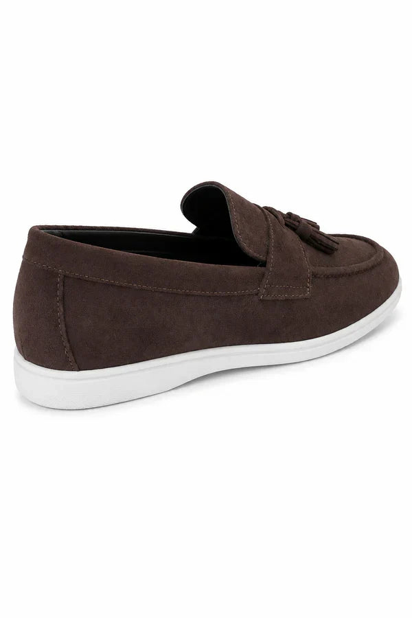 The Prescott Men's Suede Tassel Slip On Loafers - Brown