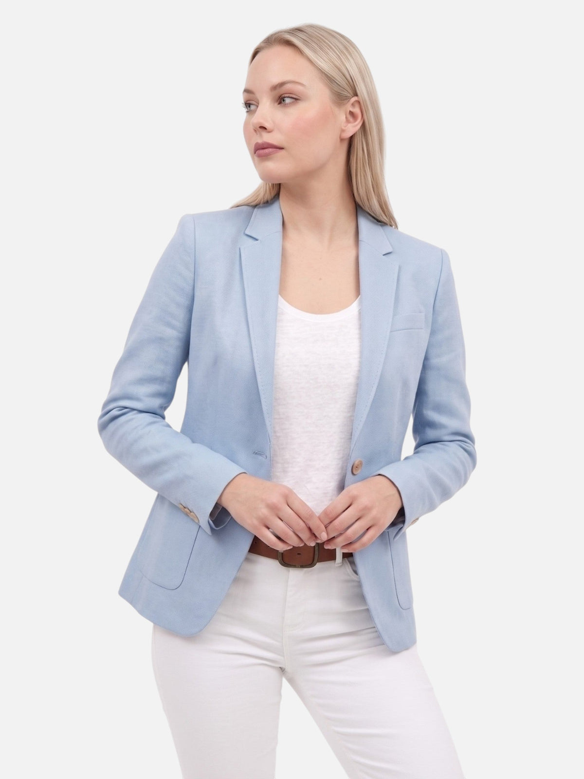Women's Single Button Slim Fit Blazer Notch Lapel Long Sleeve Casual