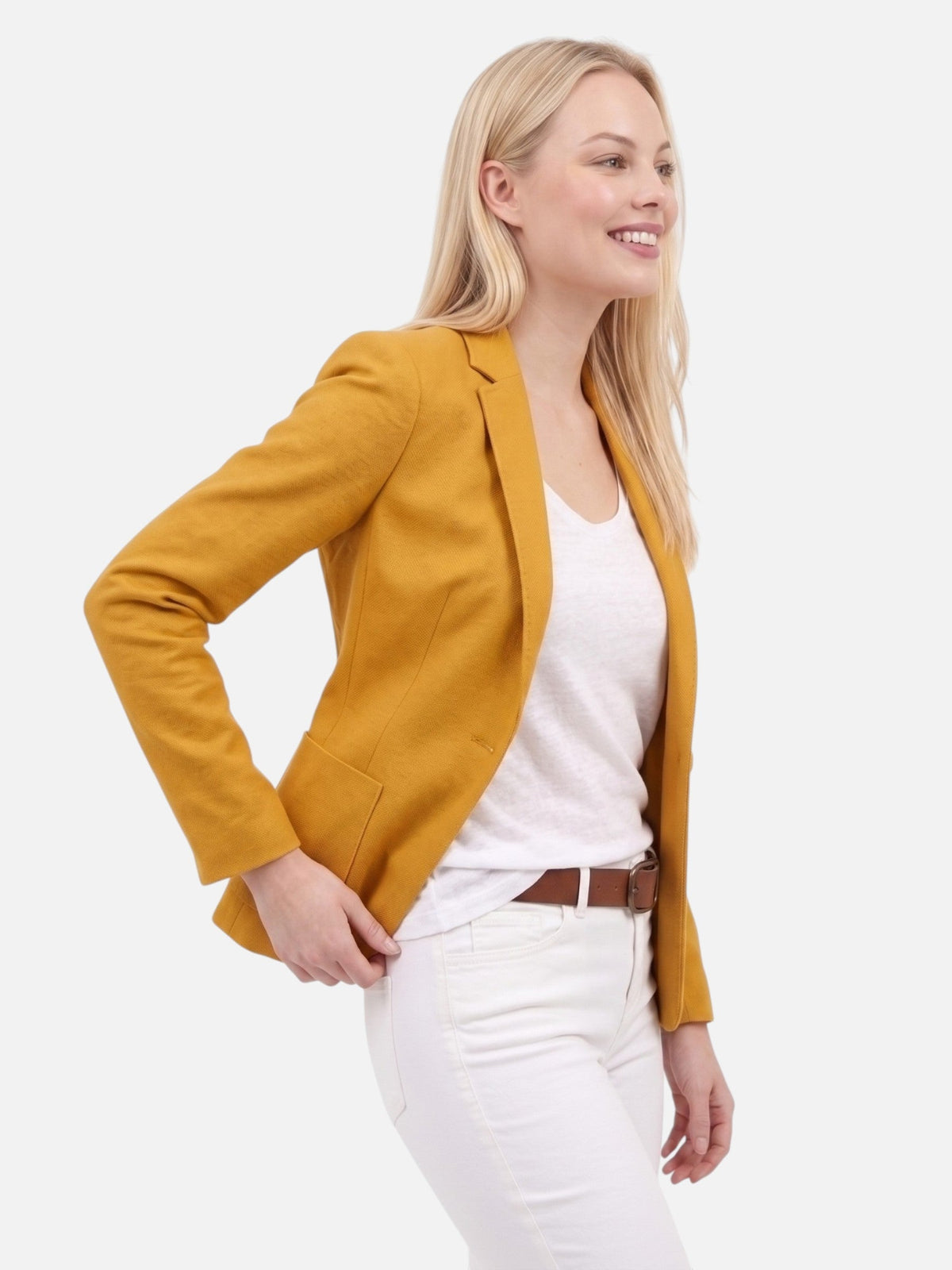 Women's Single Button Slim Fit Blazer Notch Lapel Long Sleeve Casual