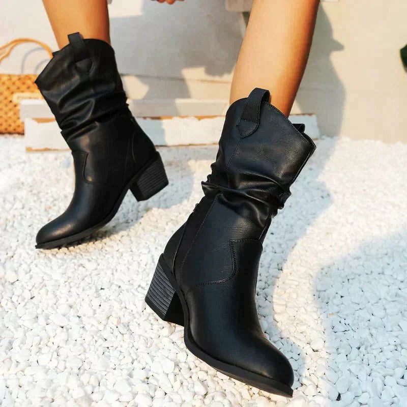 Elizabeth - Stylish Western Slouch Booties for All Occasions