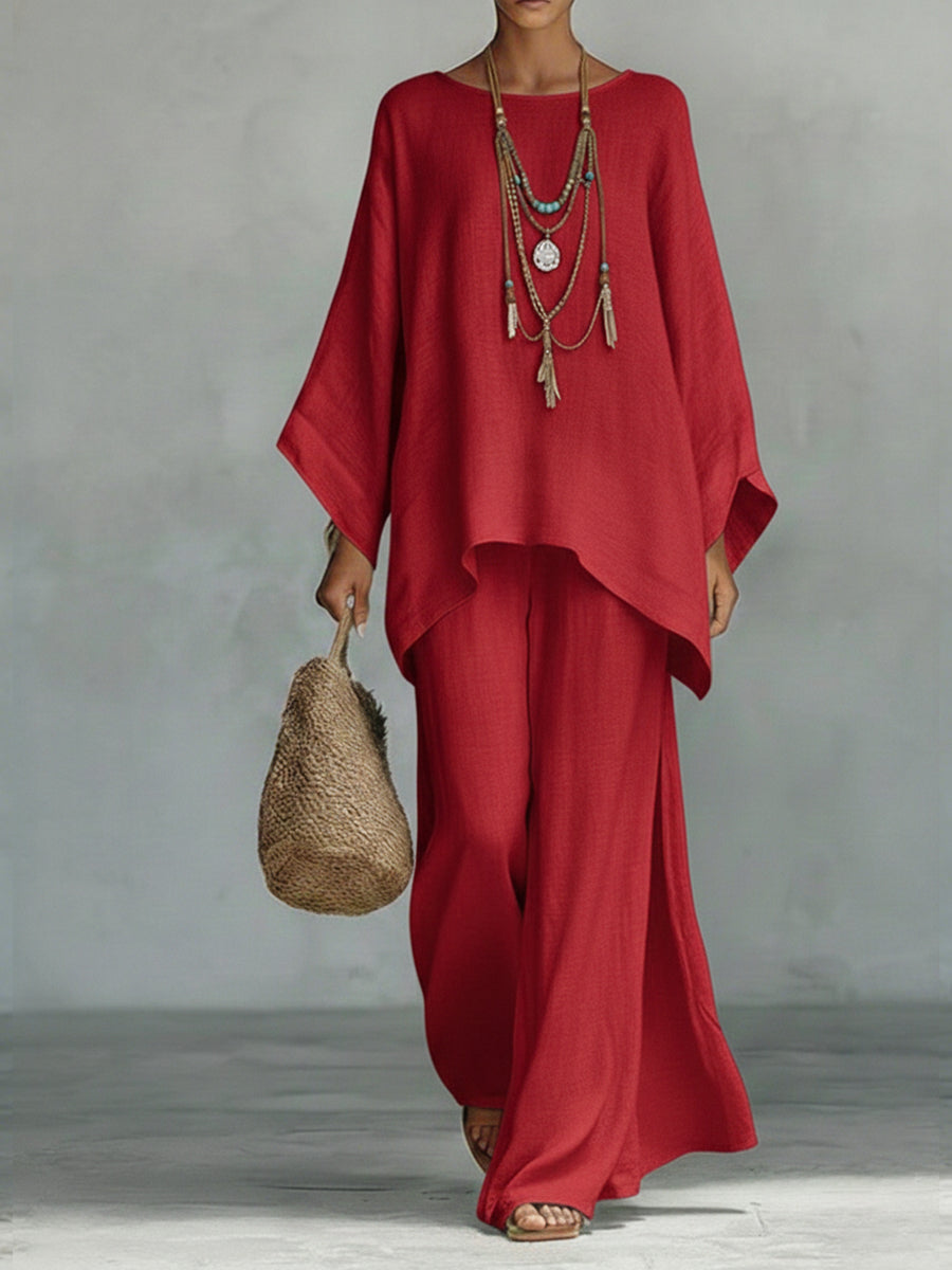 Women's Two-Piece Set Oversized Long Sleeve Top and Pants